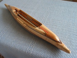 fsp2016spmapl5: spalted maple top/bottom, black walnut 2nd layers, bird's eye maple center.  4.5 oz., 14"L, 1 3/4"W, 1 1/16"H, 4 1/2" tip to nearest cavity end. $140 plus shipping